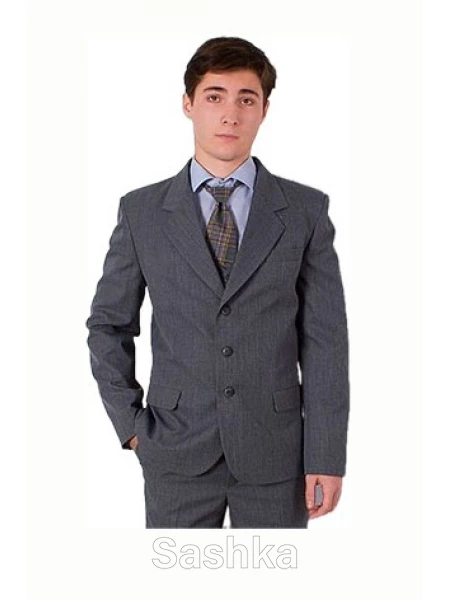 Піджак класичний для підлітка Sashka напіввовна сірий, розмір 152-194